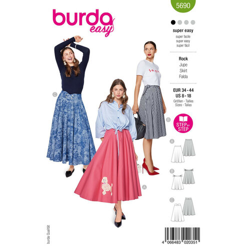 Burda Patroon 5690 - Rok