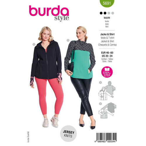 Burda Patroon 5691 - Jas