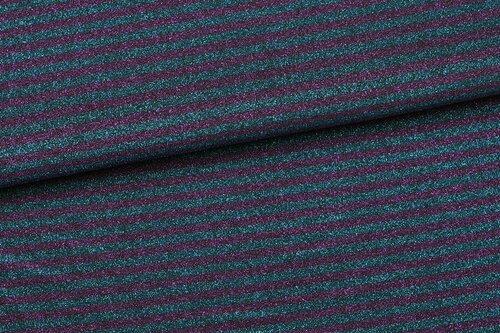 Scuba - Stripes Lurex - Aqua-Paars Scuba - Stripes Lurex - Aqua-Paars