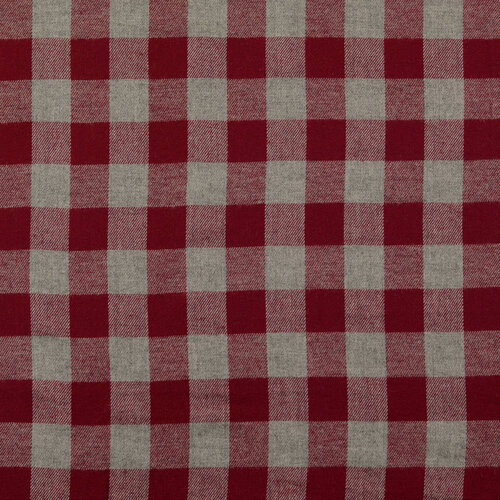 Flanel - Big Square - Donkerrood Flanel - Big Square - Donkerrood