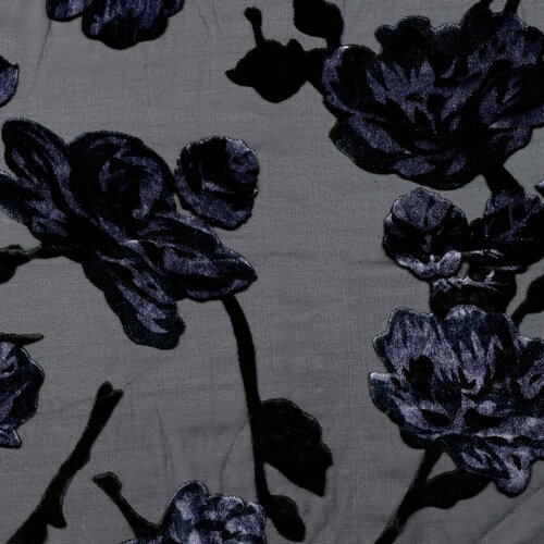 Chiffon - Velvet Flowers - Zwart Chiffon - Velvet Flowers - Zwart