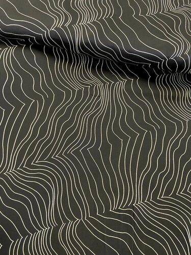 Satijn Viscose - Waves - Zwart Satijn Viscose - Waves - Zwart