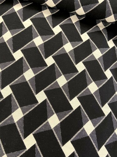 Jacquard - Parallellogram - Zwart-Wit Jacquard - Parallellogram - Zwart-Wit
