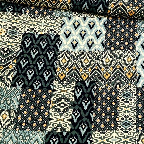 Viscose - Patchwork - Groen Viscose - Patchwork - Groen