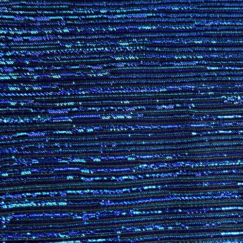 Scuba - Small Stripes Lurex - Aqua-Zwart Scuba - Small Stripes Lurex - Aqua-Zwart