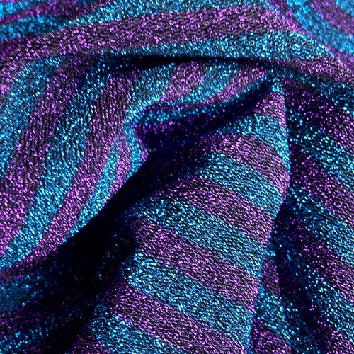 Scuba - Stripes Lurex - Aqua-Paars Scuba - Stripes Lurex - Aqua-Paars