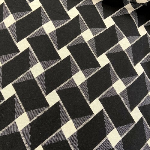 Jacquard - Parallellogram - Zwart-Wit Jacquard - Parallellogram - Zwart-Wit