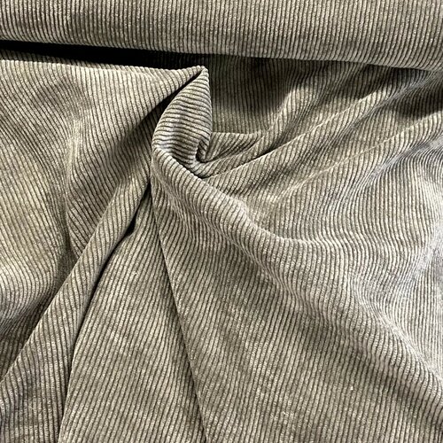 Ribfluweel Stretch - Uni - Kaki Ribfluweel Stretch - Uni - Kaki