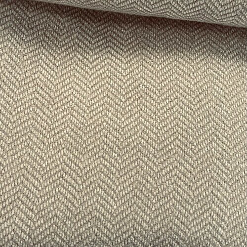 Mantelstof - Uni Chevron - Beige Mantelstof - Uni Chevron - Beige