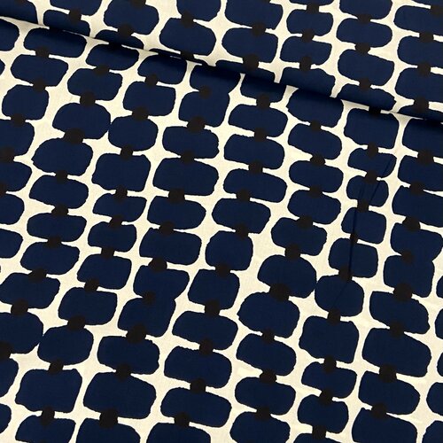 Viscose - Abstract - Donkerblauw Viscose - Abstract - Donkerblauw