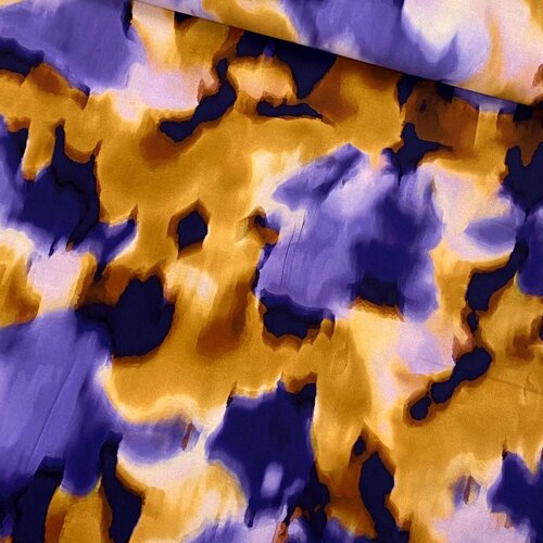 Viscose Crepe - Blurry - Oker-Paars Viscose Crepe - Blurry - Oker-Paars