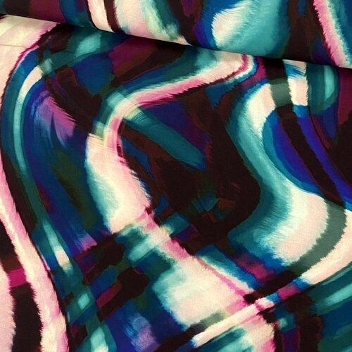 Viscose - Waves - Petrol-Bordeaux Viscose - Waves - Petrol-Bordeaux