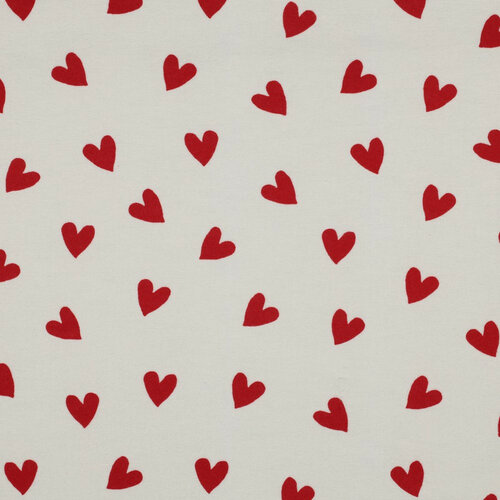 Flanel - Hearts - Ecru Flanel - Hearts - Ecru