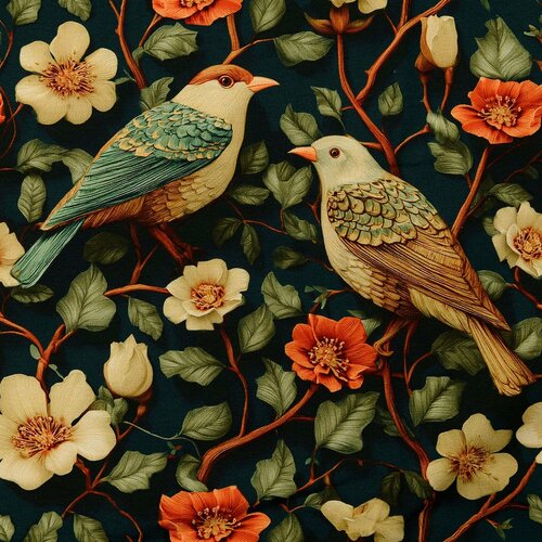 Sweat - Flowers and Birds - Petrol Sweat - Flowers and Birds - Petrol