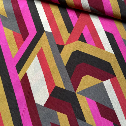 Viscose Crepe - Geometric - Multicolor Viscose Crepe - Geometric - Multicolor