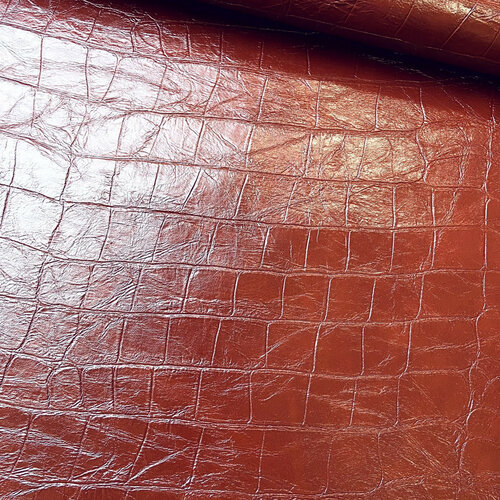 Imitatieleer - Uni Kroko - Rood