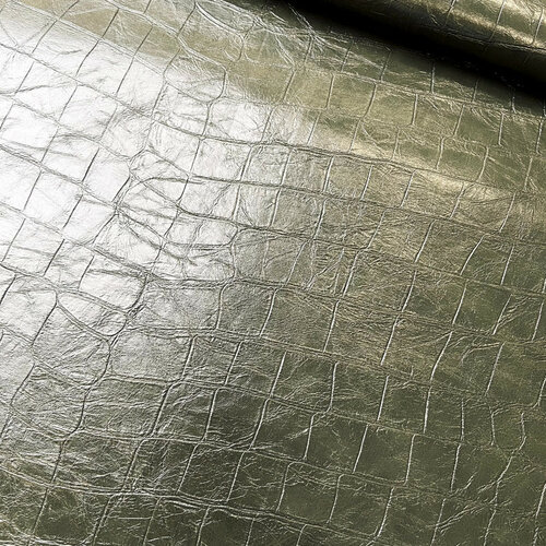 Imitatieleer - Uni Kroko - Kaki