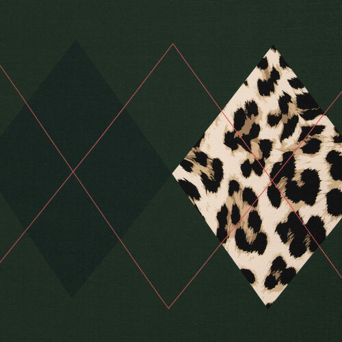 French Terry - Paneel Geoluxe Argyle - Kaki French Terry - Paneel Geoluxe Argyle - Kaki