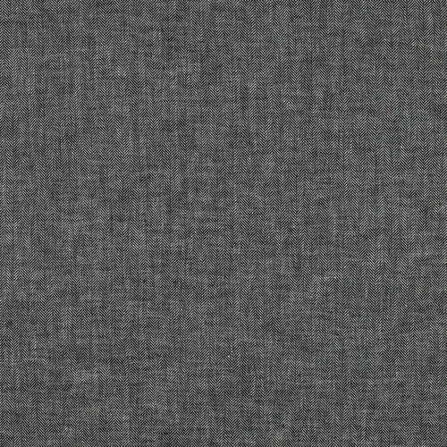 Linnen Katoen - Herringbone - Zwart