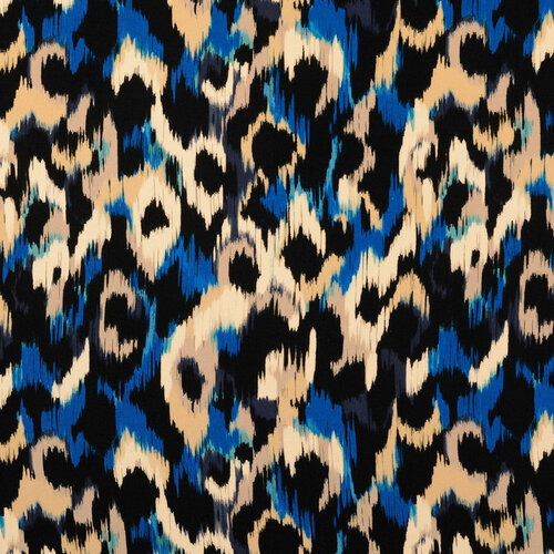 Viscose - Animalskin - Blauw-Beige-Zwart