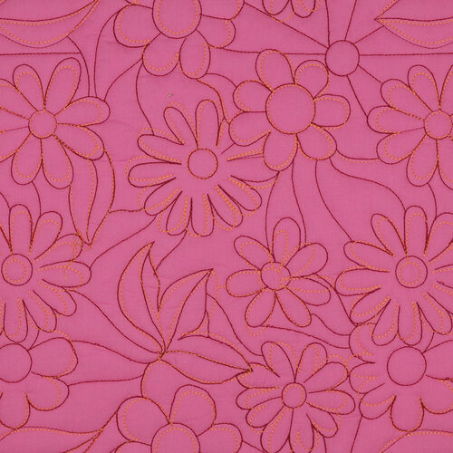 Katoen Quilted - Flower - Roze