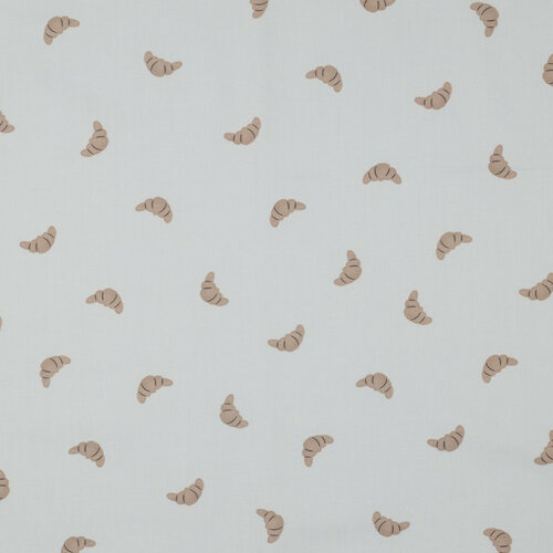 Poplin - Croissants - Wit