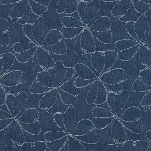 Jacquard Jeans - Flowers - Indigo