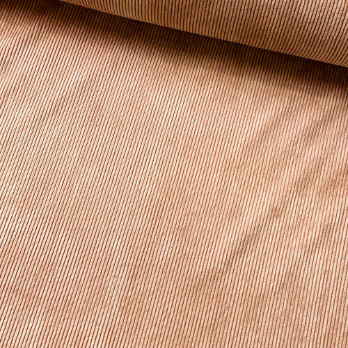 Ribfluweel Stretch - Uni - Peach Parfait