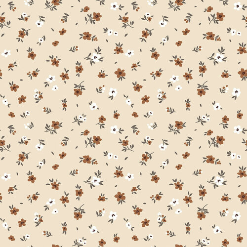 Jersey - Little Flowers - Beige