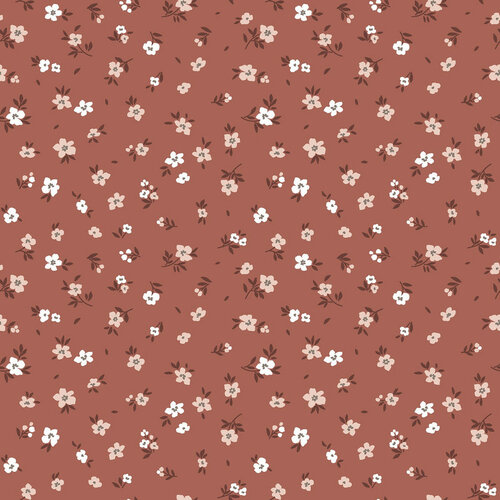 Jersey - Little Flowers - Brique