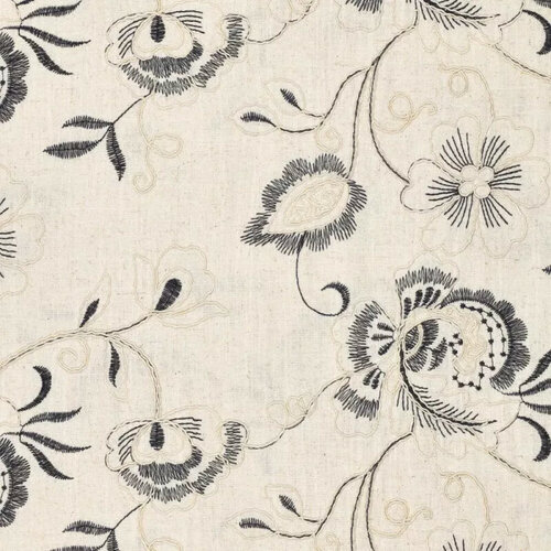 Viscose Linnen - Embroidery Florals - Natural