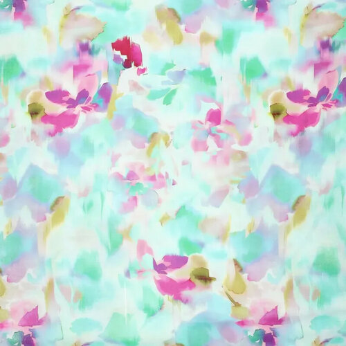 Coupon 1.50m - Viscose - Sundew - Shiny Aqua-Pink