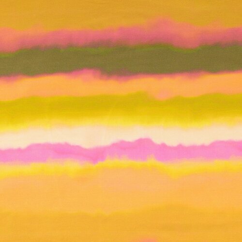 Viscose Satijn - Strepen - Roze-Oranje-Groen