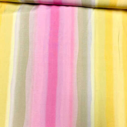 Viscose - Strepen - Roze-Geel-Groen