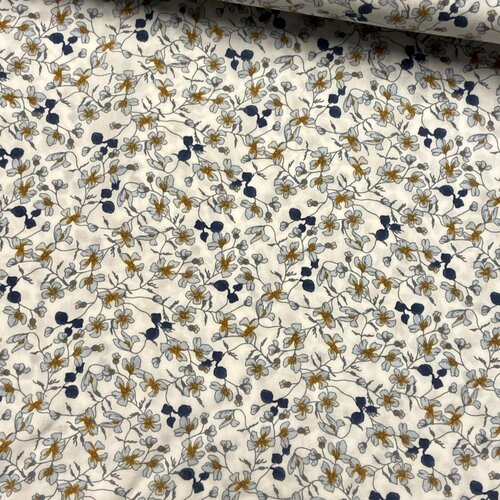 Viscose - Bloemen - ecru
