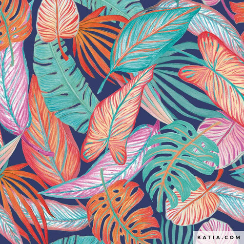 Lycra - Tortoise Leaves - Marine