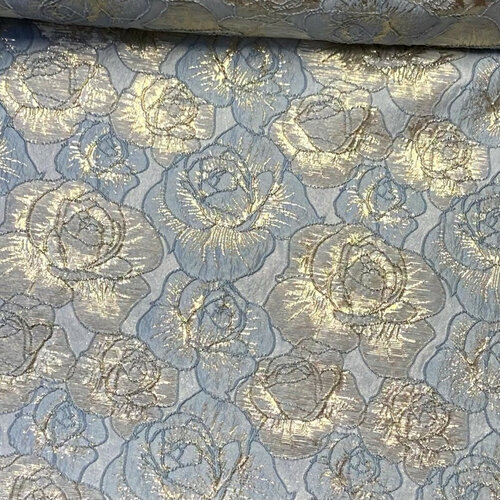 Jacquard - Golden Roses - Lichtblauw