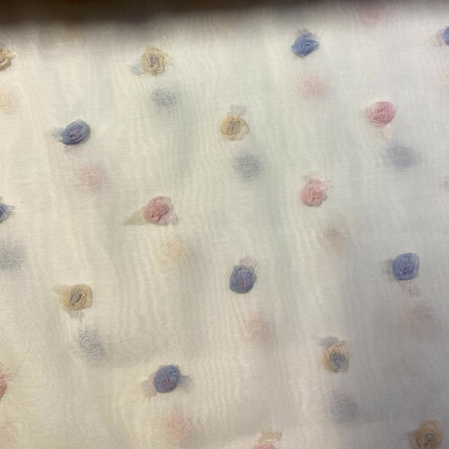 Voile - Pop Up Flowers - Ecru