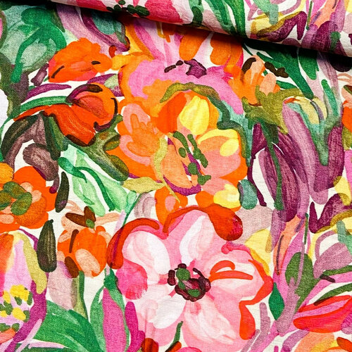 Viscose Crepe - Flowers - Multicolor