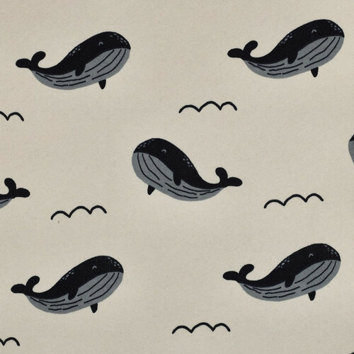 Heavy Sweat - Whales - Ecru