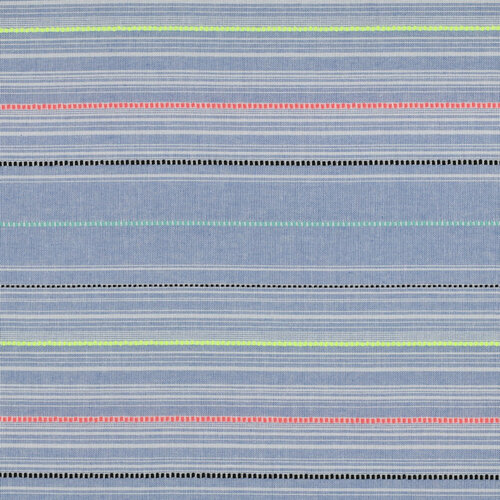 Katoen - Neon Stripes - Blauw