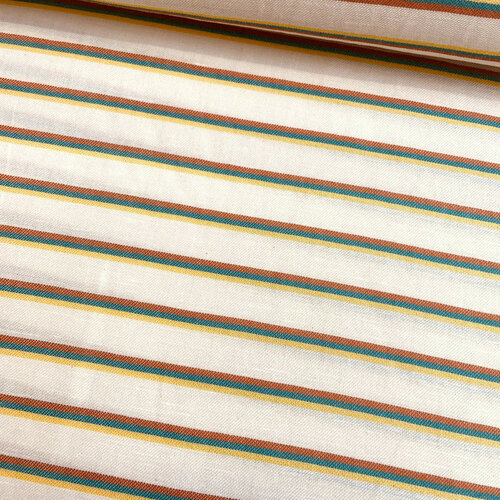 Katoen Viscose - Streepje - Ecru