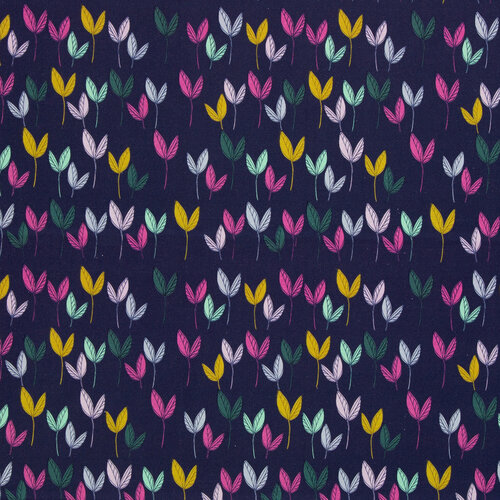 Canvas - Dancing Leaves - Navy