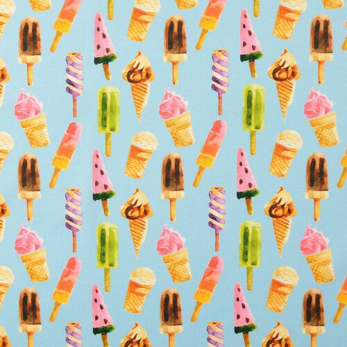 Poplin - Ice Cream - Lichtblauw